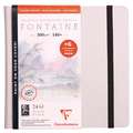 Clairefontaine | FONTAINE aquarelboekje, 21 cm x 21 cm, schetsboek, 300 g/m², 3. Met 12 postkaarten