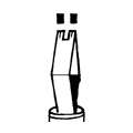 Plume Automatic Pen avec pointe en argent, 9 ; 6,35mm
