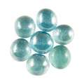 Glass Nuggets mozaiek rondjes, Iriserend lichtblauw, 15 x 20mm - 100g