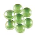 Glass Nuggets mozaiek rondjes, iriserend groen, 15 x 20mm - 100g