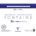 Clairefontaine | FONTAINE® aquarelpapier — grain demi-satin 300 g/m², 24 cm x 30 cm, 300 g/m², satiné, 1.Blok met 25 vel — vierzijdig gelijmd