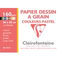 Papier Etival Color Clairefontaine, Couleurs pastels, 24 cm x 32 cm, Rugueux|Mat