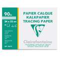 Clairefontaine Transparantpapier 90-95 gr/m², 24 cm x 32 cm, 20 vel, formaat 24 cm x 32 cm, 90 g/m², blok (eenzijdig gelijmd)