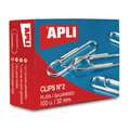 APLI® | Papierclipjes, 100 stuks, 26 mm, nrs.1 - 1/2, pak van 100 stuks
