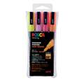 Set de 4 feutres pointe conique PC-3M pailletés Posca, 4 feutres, Pochette plastique