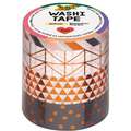 folia® Washi-Tape plakband, set, Hotfoil copper, 2. Set met 4 rollen