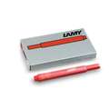 LAMY T10 reserve inktpatronen, pak, 5 stuks, rood, pak, 5 stuks, rood