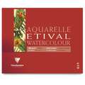 Aquarel papier Etival Clairefontaine, 18 x 24cm - 300g/m² - Blok van 10 vellen, blok (vierzijdig gelijmd)