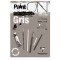 Papier multi-techniques PaintON Gris Clairefontaine, 21 x 29, 7 cm - (A4), Bloc de 30 feuilles, 250 g/m²