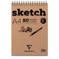 Bloc Sketch 90 g/m² Clairefontaine, A4, 21 cm x 29,7 cm, 90 g/m², Fin, Bloc à spirale 50 feuilles