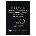 Bloc aquarelle Etival noir Clairefontaine - 300g/m², A1 - 59,4 x 84,1 cm - 15 feuilles, Bloc collé 1 côté, Fin|Torchon