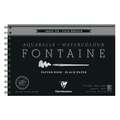 Clairefontaine | FONTAINE® aquarelblok — zwart, 12x18cm - 12 vellen, fijn, 4. Spiraalblok met 12 vel