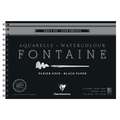 Aquarelpapier Fontaine zwart Clairefontaine, 19x26cm - 12 vellen, 19x26cm - 12 vellen, blok, spiraalgebonden