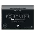 Clairefontaine | FONTAINE® aquarelblok — zwart, 30x40cm - 12 vellen, fijn, 4. Spiraalblok met 12 vel