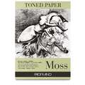 FABRIANO® | TONED PAPER Moss tekenpapier — blok, A3, 29,7 cm x 42 cm, glad, 120 g/m², blok (eenzijdig gelijmd)