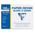 Clairefontaine Papier Dessin tekenpapier, 24 cm x 32 cm, 24 x 32 cm - 180g/m² - 12 vellen, glad|ruw, 180 g/m²