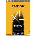 CANSON® XL® Bristol Bristolpapier, A3, 29,7 cm x 42 cm, 180 g/m², glad, blok, spiraalgebonden