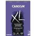 CANSON® XL Mix Media 300 gr/m² universeel papierblok, A3, 29,7 cm x 42 cm, 300 g/m², mat, blok, spiraalgebonden
