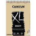 Bloc XL kraft Canson, A4 - 21 x 29,7 cm, 60 feuilles, Côtelé, Bloc spiralé