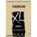 Bloc XL kraft Canson, A3 - 29,7 x 42 cm, 60 feuilles, Côtelé, Bloc spiralé