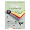 Clairefontaine | MAYA® Knutselblok — pastel, A3, 29,7 cm x 42 cm, blok (eenzijdig gelijmd) 25 vellen, glad, 185 g/m²