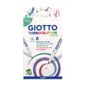 Sets de 8 feutres scintillants Giotto Turbo Glitter, Pastel