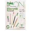 Papier multi-techniques PaintON Recyclé Clairefontaine, Bloc collé 1 côté, A5, 14,8 cm x 21 cm, 250 g/m²