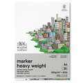WINSOR & NEWTON™ Markerblok — heavy weight, A4, 21 cm x 29,7 cm, 160 g/m², glad, blok (eenzijdig gelijmd) 25 vellen