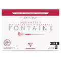 Clairefontaine | FONTAINE® aquarelpapier —  grain fin 300 g/m², 26 cm x 36 cm, 300 g/m², fijn, 1. Blok met 10 vel — éénzijdig gelijmd
