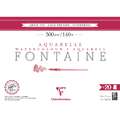 Clairefontaine | FONTAINE aquarelpapier fijngekornd — 300 g/m², 23 cm x 31 cm, fijn, 300 g/m², blok (vierzijdig gelijmd)