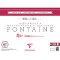 Clairefontaine | FONTAINE® aquarelpapier —  grain fin 300 g/m², 46 cm x 61cm, 300 g/m², fijn, 4. Blok met 20 vel — vierzijdig gelijmd