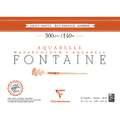 Clairefontaine | FONTAINE® aquarelpapier — gesatineerde korrel 300 g/m², 24 x 30cm - 300g/m² - Blok van 20 vellen, 1 stuk, blok (vierzijdig gelijmd)