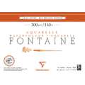 Clairefontaine | FONTAINE® aquarelpapier — gesatineerde korrel 300 g/m², 26 x 36cm - 300g/m² - Blok van 20 vellen, 1 stuk, blok (vierzijdig gelijmd)
