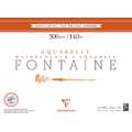 Clairefontaine | FONTAINE® aquarelpapier — gesatineerde korrel 300 g/m², 30 x 40cm - 300g/m² - Blok van 12 vellen, 1 stuk, blok (eenzijdig gelijmd)