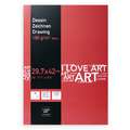 I LOVE ART | Tekenblok, A3, 29,7 cm x 42 cm, 180 g/m², fijn, blok (eenzijdig gelijmd) 30 vellen