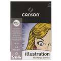 Canson Illustration tekenblok, 250g, A3, 29,7 cm x 42 cm, 250 g/m², glad, blok (eenzijdig gelijmd)