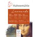 Bloc papier aquarelle Leonardo de Hahnemuehle, 30 cm x 40 cm, Bloc collé 4 côtés, 600 g/m², Satiné
