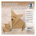 Feuilles de pliage en papier kraft Ursus, 15 cm x 15 cm, 85 g/m², Côtelé, Paquet de 100 pièces