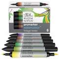 Coffrets de marqueurs aquarelle Promarker Watercolour Winsor & Newton, 6 marqueurs, Feuilles