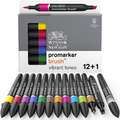 Sets de 12 marqueurs Promarker Brush + blender Winsor & Newton, couleurs vives