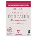 Clairefontaine | FONTAINE® aquarelpapier —  grain fin 300 g/m², A3, 29,7 cm x 42 cm, 300 g/m², fijn, 2. Blok met 12 vel — éénzijdig gelijmd