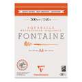 Clairefontaine | FONTAINE® aquarelpapier — gesatineerde korrel 300 g/m², (A4) 21 cm x 29,7 cm, blok (eenzijdig gelijmd)