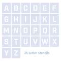QBIX | Alphabet stencil — 26-sets, Sans Serif — 5 cm, set, 1. Sans Serif — zonder schreef