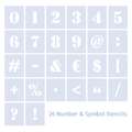 QBIX | Numbers & symbols stencil — 26-sets, Serif — 5 cm, set, 2. Serif — met schreef