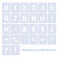 Set 26 pochoirs chiffres et ponctuations, 7 cm - Set 2, Set