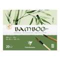 Papier Bamboo Clairefontaine, 24 cm x 32 cm, 24 x 32 cm paysage, 250 g/m², Bloc de 20 feuilles collé en tête