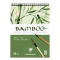 Papier Bamboo Clairefontaine, 19 cm x 26 cm, 19 x 26 cm, 250 g/m², Bloc à spirale 15 feuilles