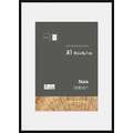 nielsen® | Skava wissellijst — grenenhout ○ incl. passe-partout, Zwart, (A1) 59,4 cm x 84,1 cm — uitsnede passe-partout 42 cm x 59,4 cm