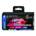 STAEDTLER® | Pigment brush pen 371 — 6-sets, Reds & Pinks set, set, penseelpunt