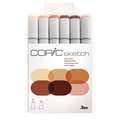 Assortiment de 6 marqueurs Copic Sketch, Teintes chair